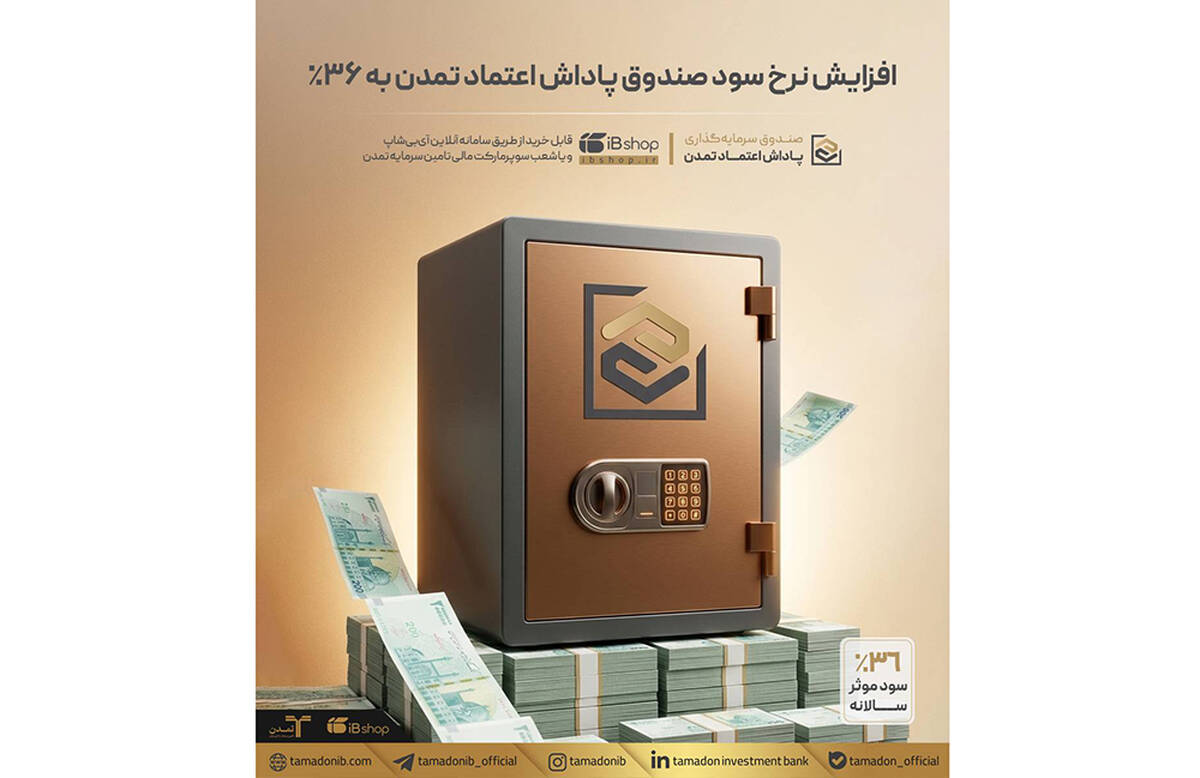  افزایش نرخ سود صندوق «پاداش اعتماد تمدن» به ۳۶٪