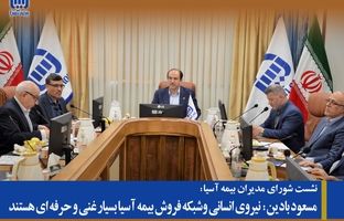 مسعود بادین: نیروی انسانی وشبکه فروش بیمه آسیا بسیار غنی و حرفه ای هستند