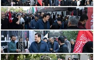 حضور مدیران و کارکنان بانک ملت در مراسم بدرقه رهبر شهید انقلاب / بازدید مدیرعامل از روند خدمت رسانی به مردم در موکب‌ها