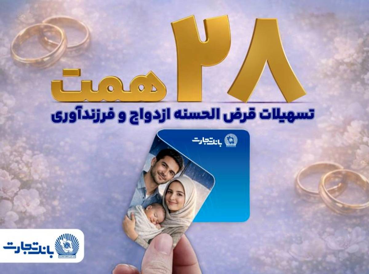 بانک تجارت با اعطای بیش از ۲۸ همت تسهیلات، از جوانان و خانواده‌های ایرانی حمایت کرد