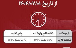  ساعت کار شعب بانک پارسیان در نیمه دوم سال ۱۴۰۴