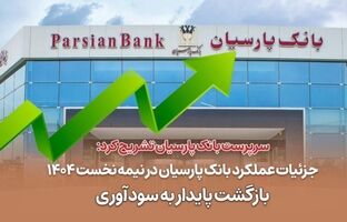 جزئیات عملکرد بانک پارسیان در نیمه نخست ۱۴۰۴ / بازگشت پایدار به سودآوری
