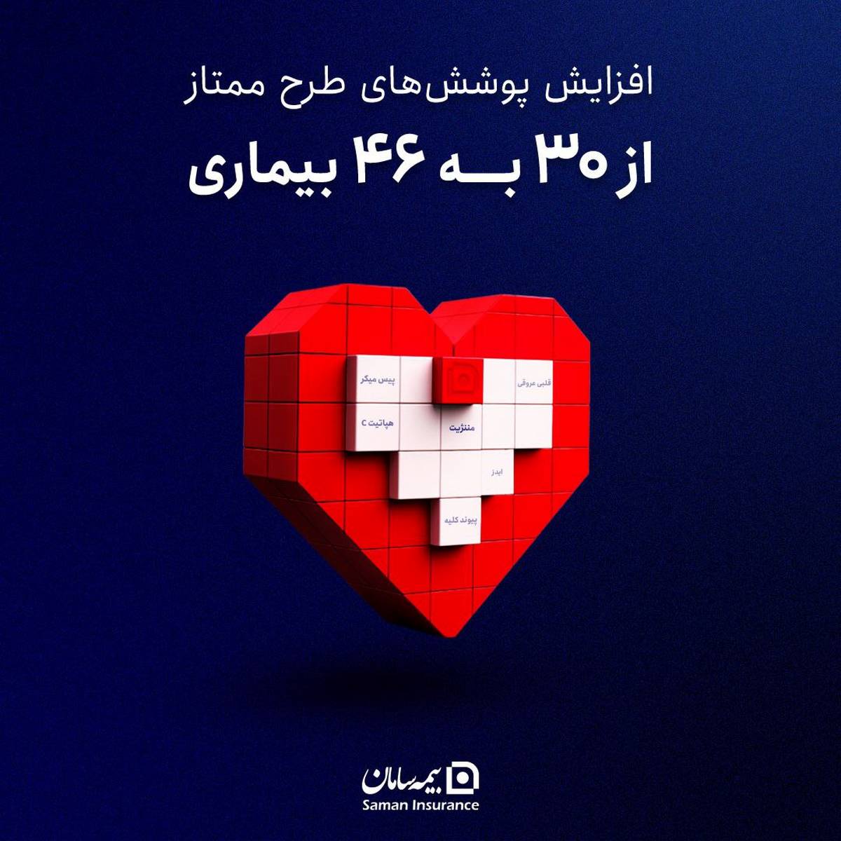 بیمه سامان پوشش بیمه‌ای امراض خاص "ممتاز" را به ۴۶ بیماری گسترش داد