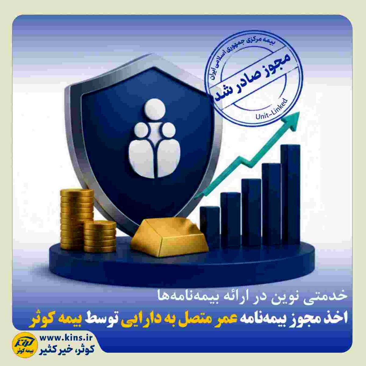 اخذ مجوز بیمه‌نامه عمر متصل به دارایی توسط بیمه کوثر