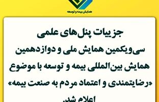 اعلام جزییات پنل‌های علمی سی‌ویکمین همایش ملی و دوازدهمین همایش بین‌المللی بیمه و توسعه