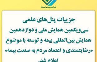 اعلام جزییات پنل‌های علمی سی‌ویکمین همایش ملی و دوازدهمین همایش بین‌المللی بیمه و توسعه