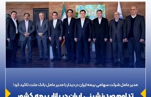 تداوم صدرنشینی ایران در بازار بیمه کشور