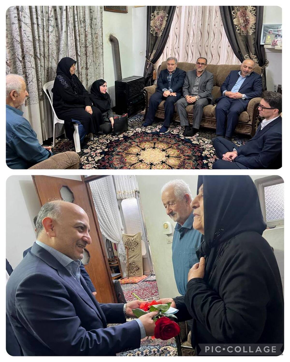 دیدار نوروزی مدیر عامل بیمه دی با خانواده شهید رضا گشت نورد