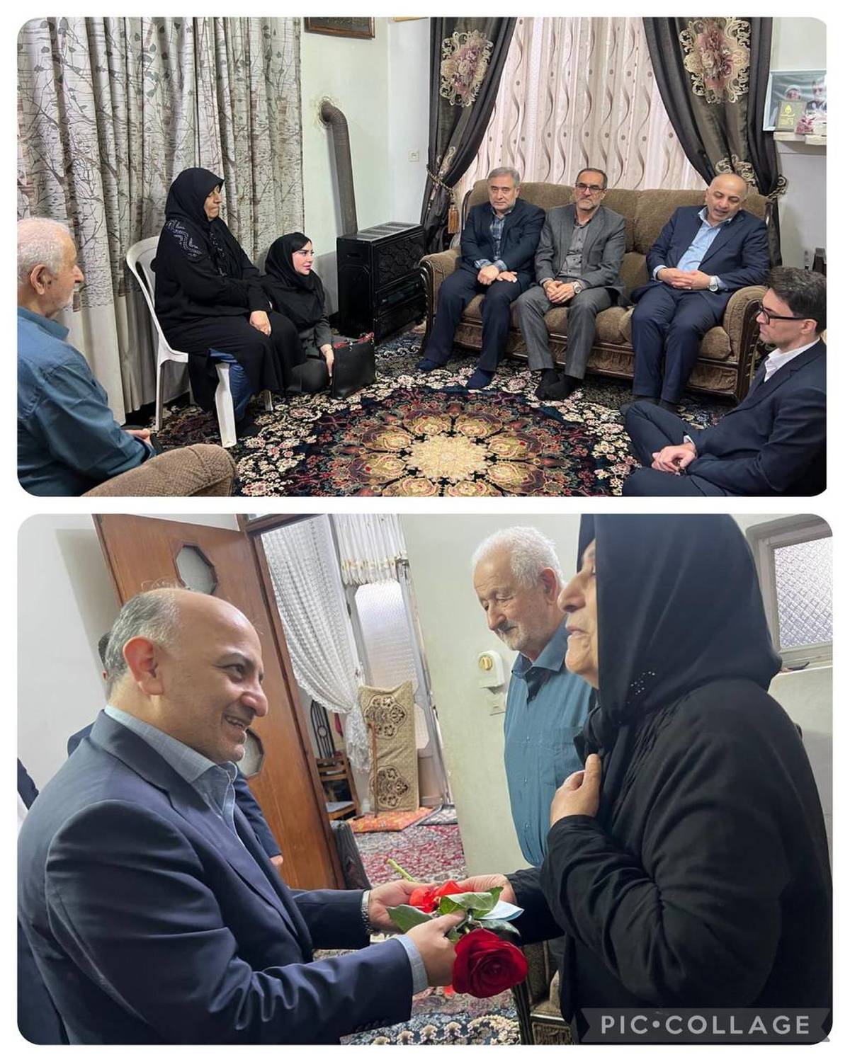 دیدار نوروزی مدیر عامل بیمه دی با خانواده شهید رضا گشت نورد