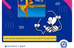 پرداخت بیش از 44 هزار میلیارد ریال تسهیلات ازدواج و فرزندآوری توسط بانک تجارت تا پایان خردادماه