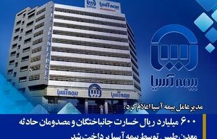  ۶۰۰ میلیارد ریال خسارت جانباختگان و مصدومان حادثه معدن طبس توسط بیمه آسیا پرداخت شد