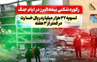 رکوردشکنی بیمه البرز در ایام جنگ: تسویه ۳۲ هزار میلیارد ریال خسارت در کمتر از سه هفته