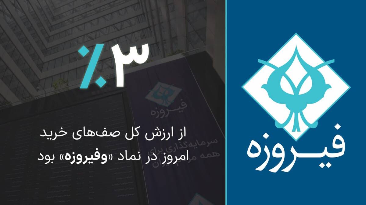 ۳ درصد از ارزش کل صف‌های خرید امروز در نماد «وفیروزه» بود