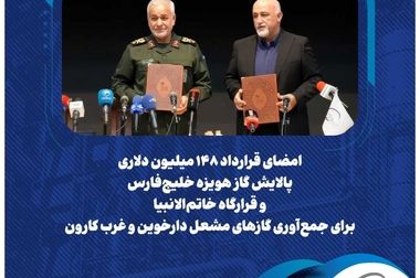 انعقاد قرارداد پیش‌فروش محصول بین پالایش گاز هویزه خلیج‌فارس و پتروشیمی بندرامام