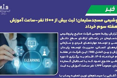گام بلند پتروشیمی مسجدسلیمان در توسعه سرمایه انسانی