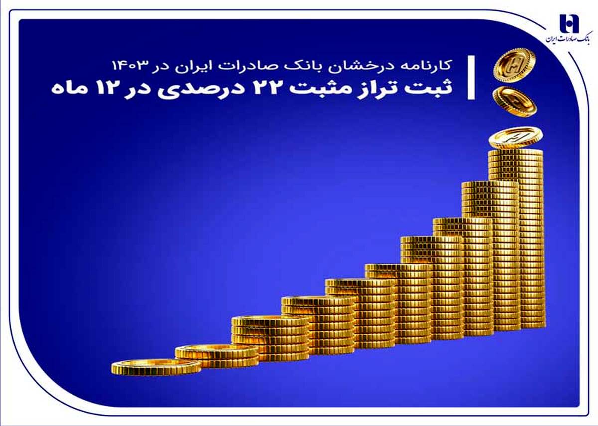 کارنامه درخشان بانک صادرات ایران در ۱۴۰۳ / ثبت تراز مثبت 22 درصدی در 12 ماه