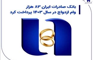 بانک صادرات ایران 83 هزار وام ازدواج در سال 1403 پرداخت کرد