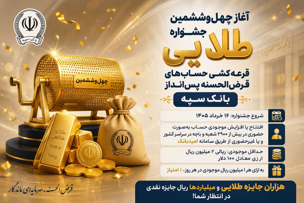 آغاز چهل‌وششمین جشنواره طلایی قرعه‌کشی حساب‌های قرض‌الحسنه پس‌انداز بانک سپه