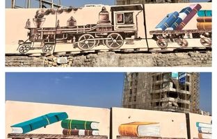 هویت بخشی بصری به میدان کتاب با اجرای نقاشی گرافیتی