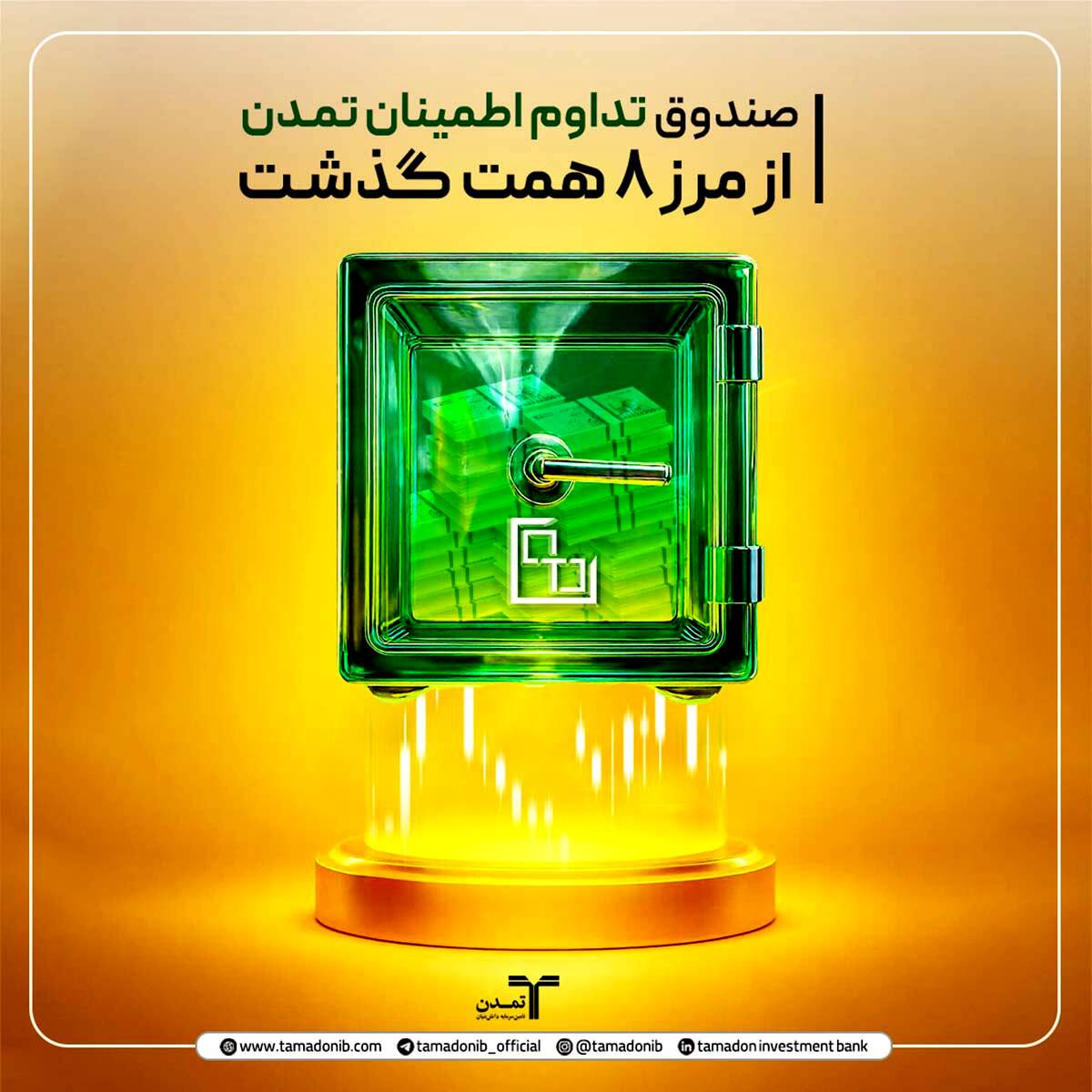صندوق «تداوم اطمینان تمدن» از مرز ۸ همت گذشت