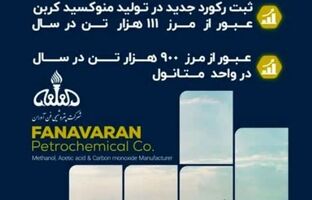 رکورد تولید در پتروشیمی فن‌آوران شکسته شد
