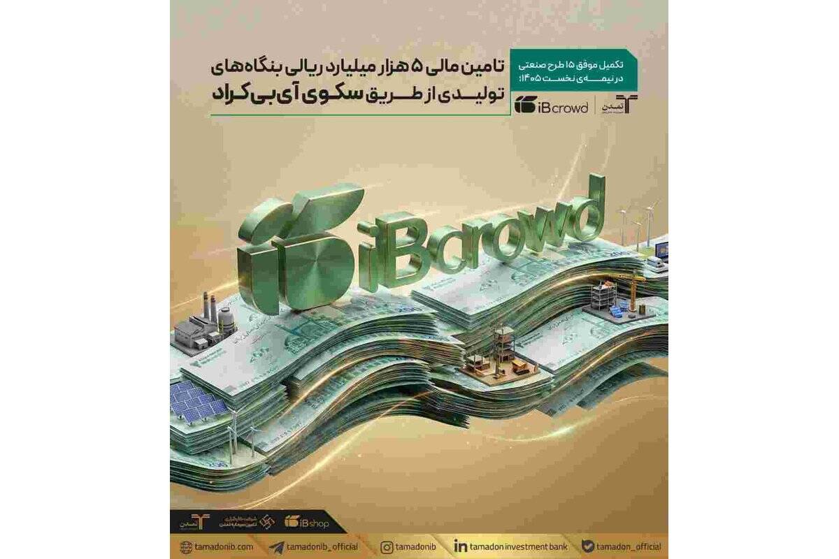 تامین مالی ۵ هزار میلیارد ریالی بنگاه‌های تولیدی از طریق سکوی «آی‌بی‌کراد»