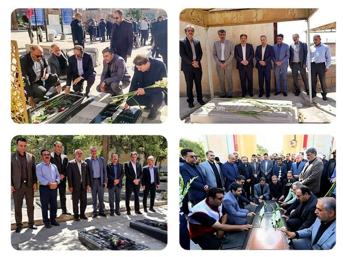 عطر افشانی وگلباران مزار مطهر شهدا در هفته دولت