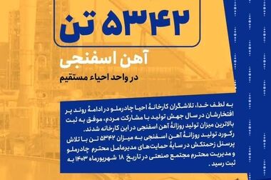 دست پر چادرملو در مسیر توسعه  