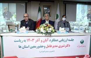  جلسه ارزیابی عملکرد آبان و آذر مدیریت شعب استان‌ها و مناطق پست بانک ایران برگزار شد