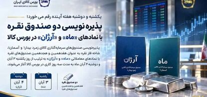 پذیره‌نویسی دو صندوق نقره با نمادهای «ماه» و «آرژان» در بورس کالا
