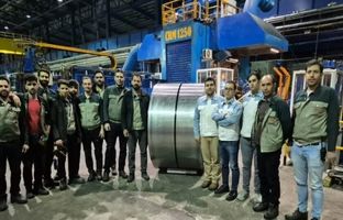 ورق کیفی با ضخامت ۲۸/  میلی متر در شرکت نورد فولاد زرین شهرکرد تولید شد