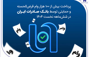 پرداخت بیش از ۱۰۰ هزار وام قرض‌الحسنه و حمایتی توسط بانک صادرات ایران در شش‌ماهه نخست ۱۴۰۴