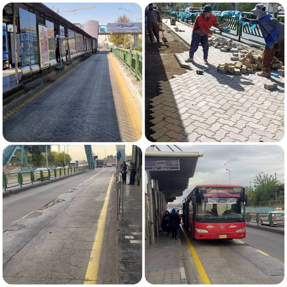 سهولت تردد شهروندان با بهسازی ایستگاه های BRT