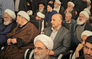 حضور مدیرعامل بیمه دی در مراسم اربعین شهید دکتر علی لاریجانی در قم