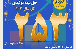 حق بیمه تولیدی ۲۵ هزار میلیارد تومانی بیمه کوثر در سال ۱۴۰۳