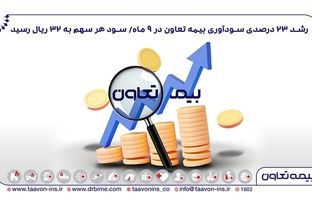 رشد 23 درصدی سودآوری بیمه تعاون در 9 ماه/ سود هر سهم به 32 ریال رسیدِ